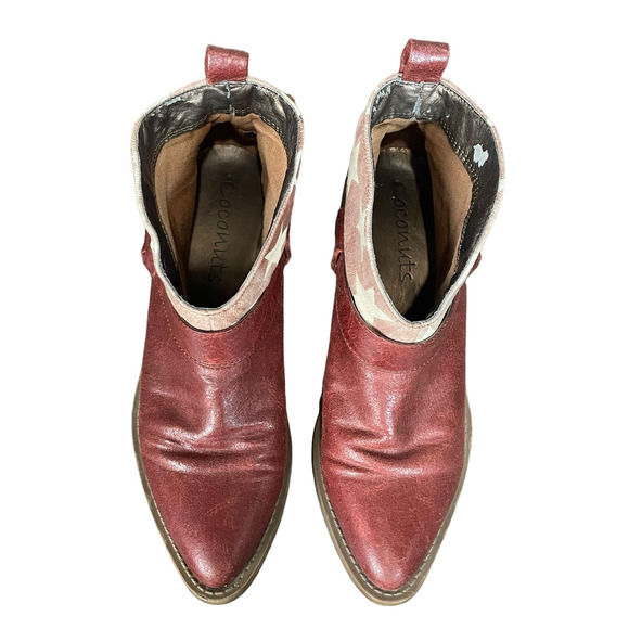 Coconuts by Matisse Womens King Ankle Boots Red Stars Size 6.5‎ Country Festival - Picture 5 of 10